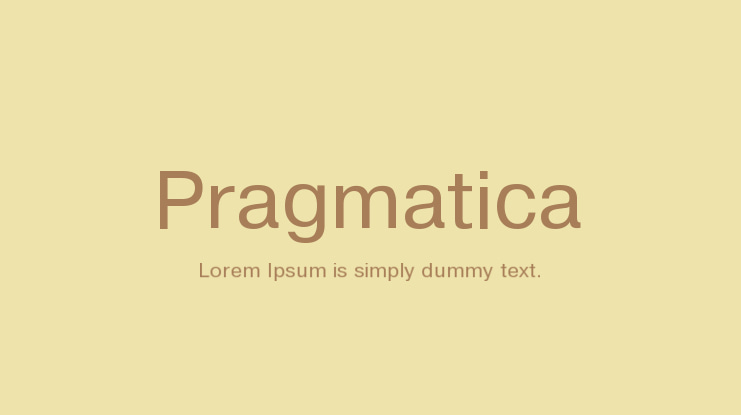 Pragmatica Font