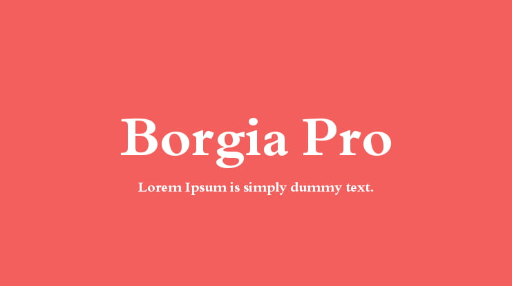 Borgia Pro Font Family