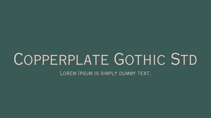 Copperplate Gothic Std Font Family