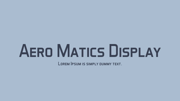 Aero Matics Display Font