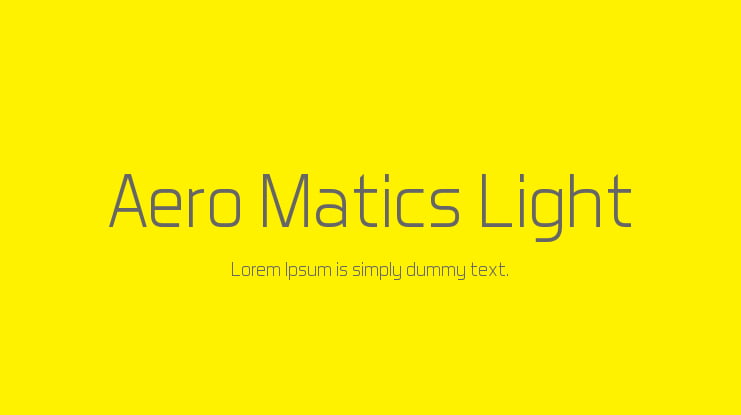 Aero Matics Light Font Family