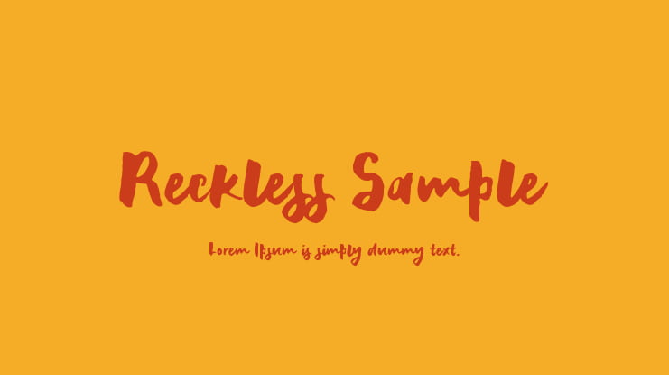 Reckless Sample Font