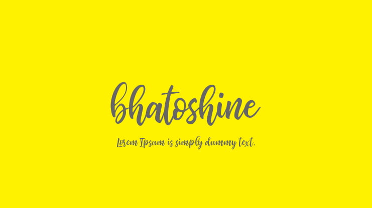 bhatoshine Font