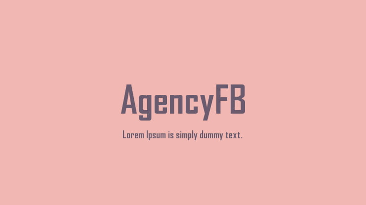 AgencyFB Font