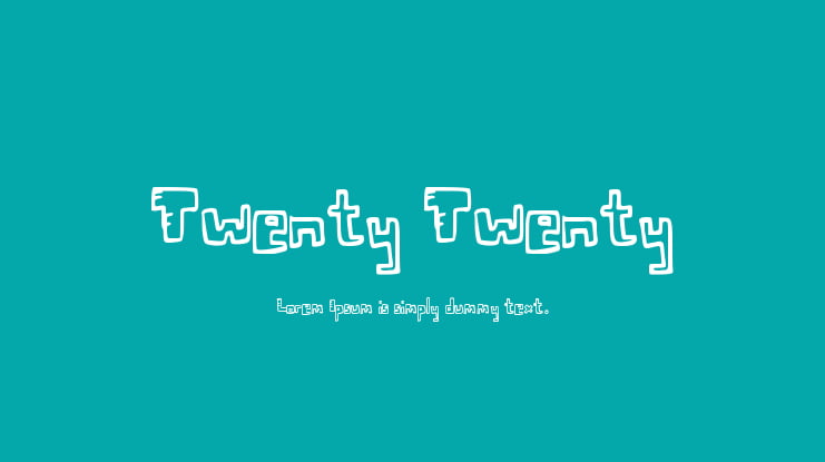 Twenty Twenty Font