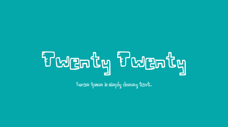 Twenty Twenty Font