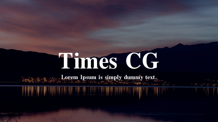 Times CG Font Family