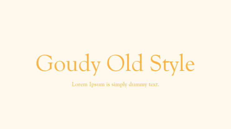 Goudy Old Style Font