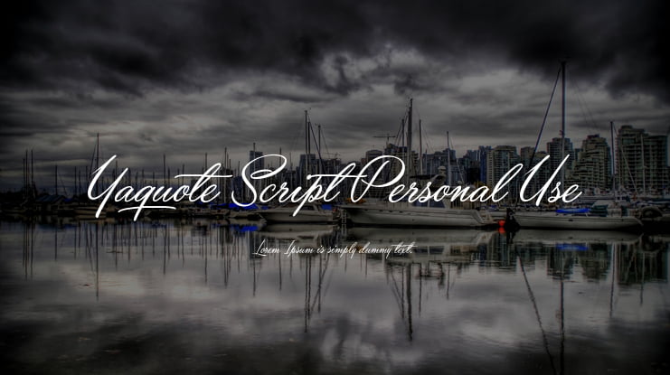 Yaquote Script Personal Use Font