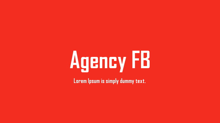 Agency FB Font