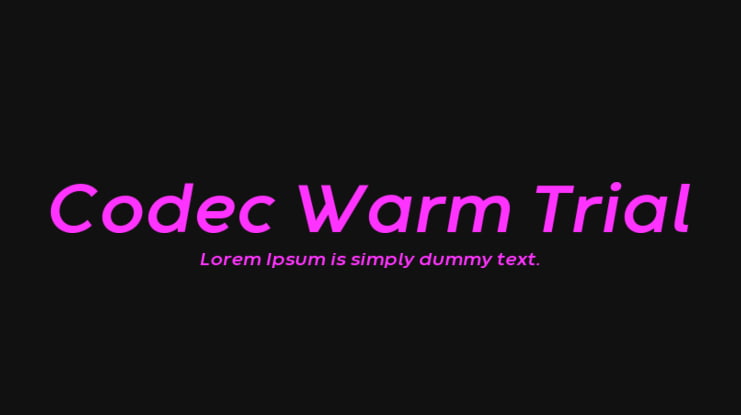 Codec Warm Trial Font Family