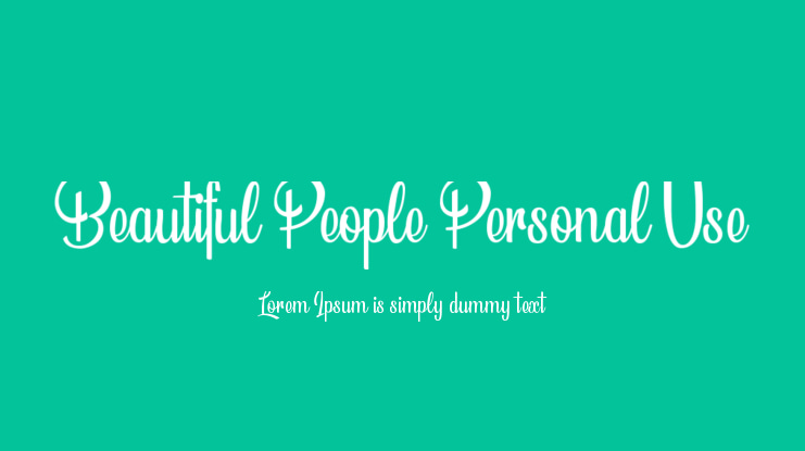 Beautiful People Personal Use Font Family