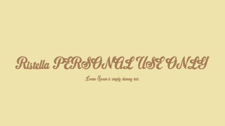 Ristella PERSONAL USE ONLY Font