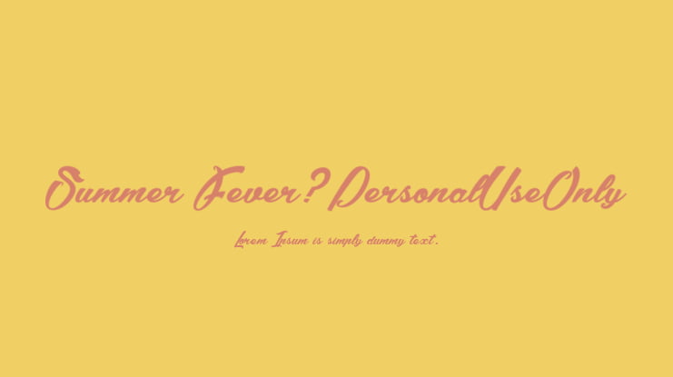 Summer Fever_PersonalUseOnly Font