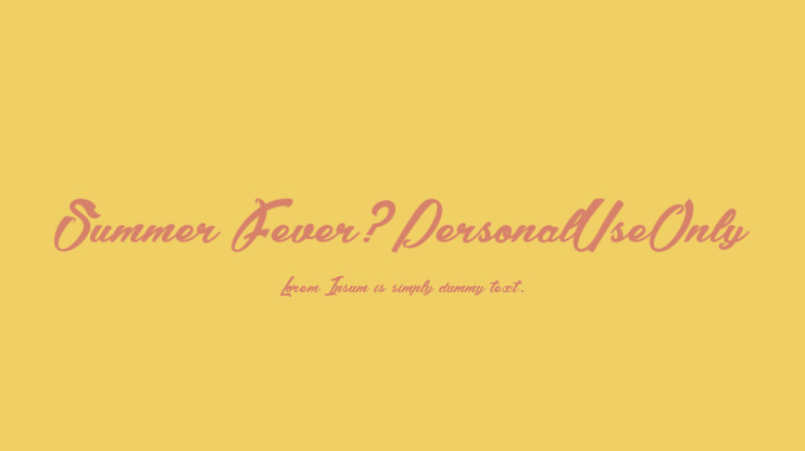 Summer Fever_PersonalUseOnly Font