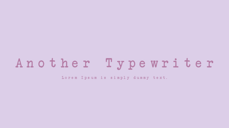 Another Typewriter Font