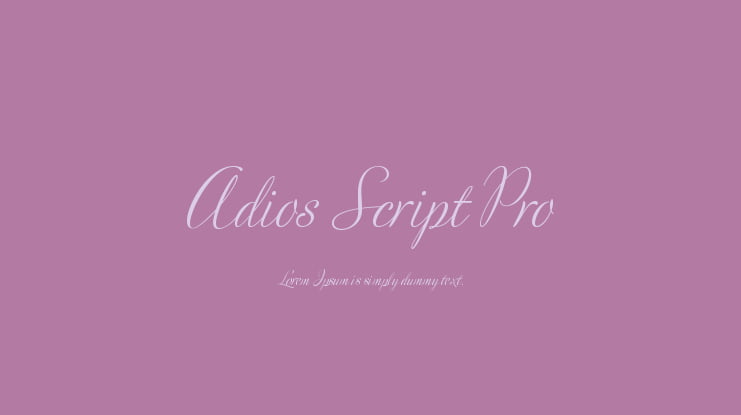 Adios Script Pro Font