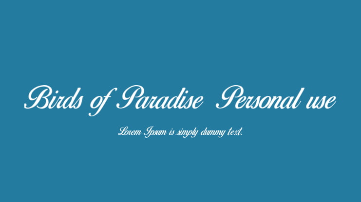 Birds of Paradise  Personal use Font