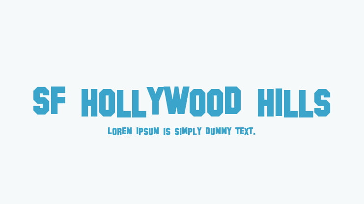 SF Hollywood Hills Font Family