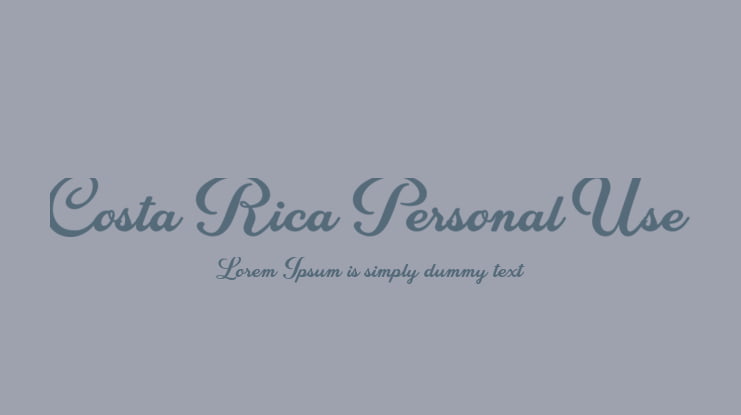 Costa Rica Personal Use Font