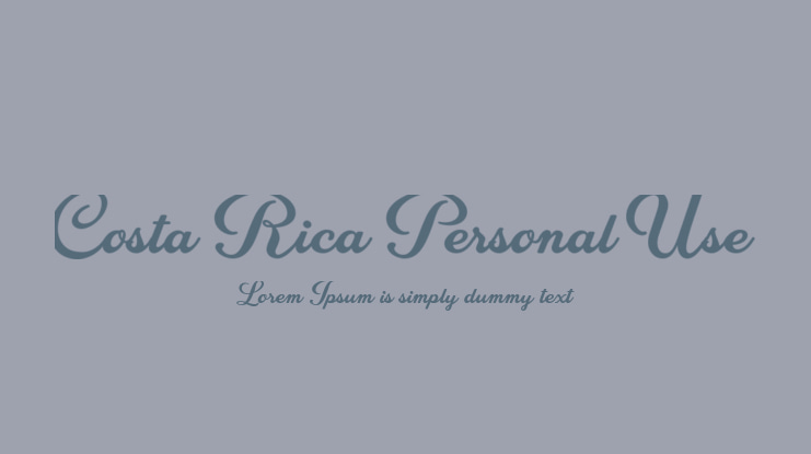Costa Rica Personal Use Font