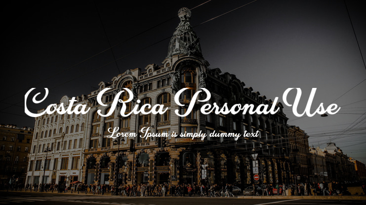 Costa Rica Personal Use Font