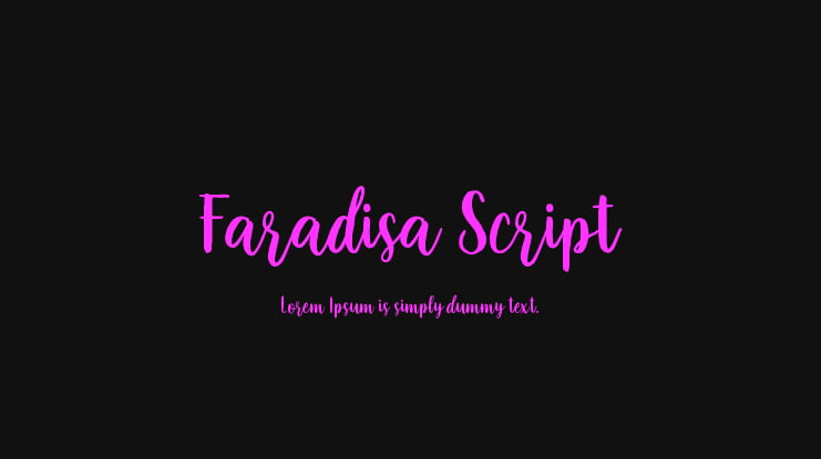 Faradisa Script Font