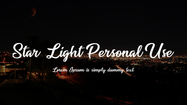 Star Light Personal Use Font
