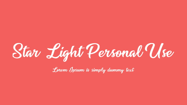 Star Light Personal Use Font