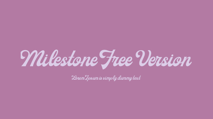 Milestone Free Version Font