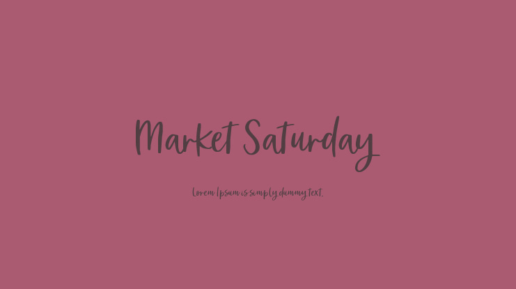 Market Saturday Font Family