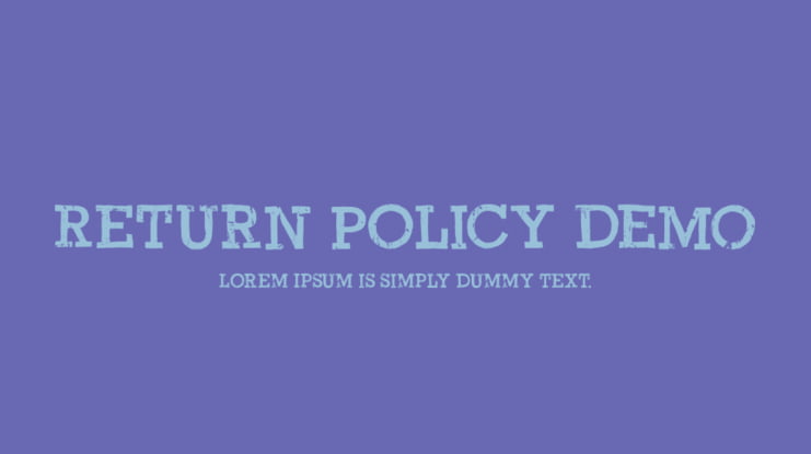Return Policy DEMO Font