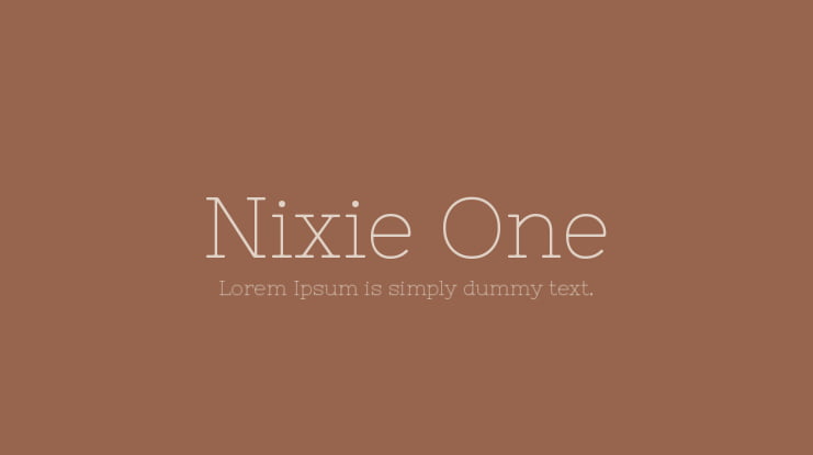 Nixie One Font Family