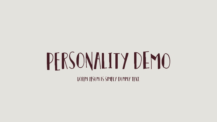 Personality DEMO Font