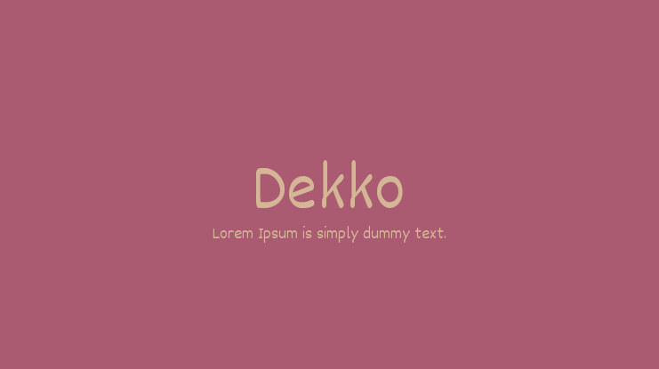 Dekko Font