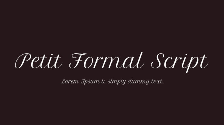 Petit Formal Script Font
