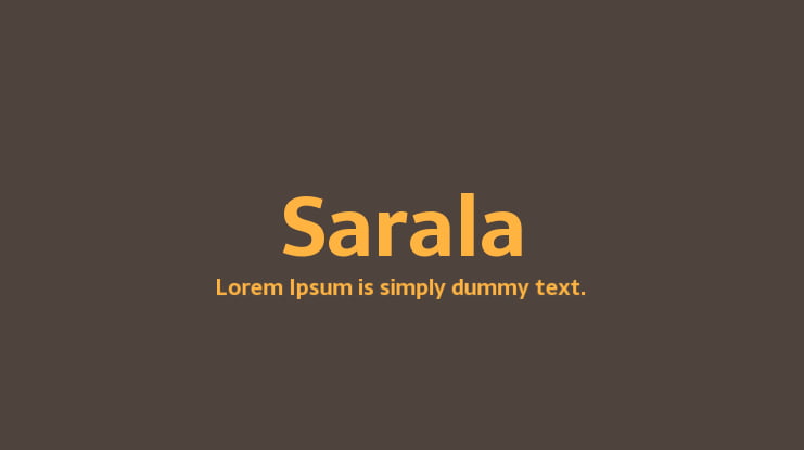 Sarala Font Family