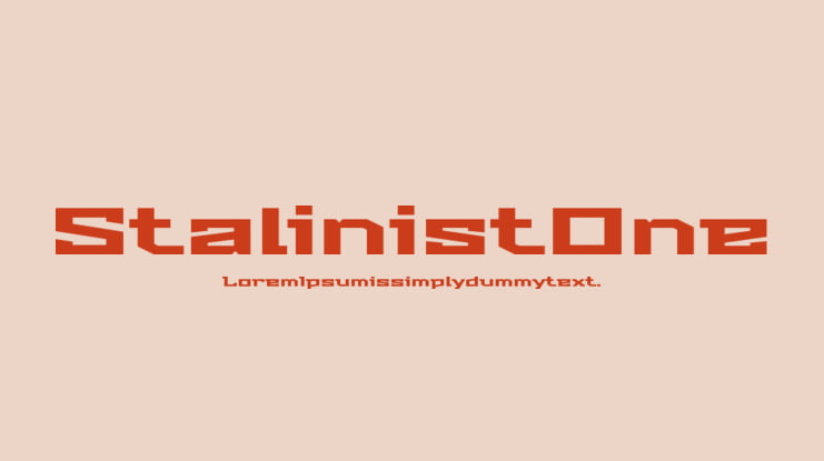 Stalinist One Font Family