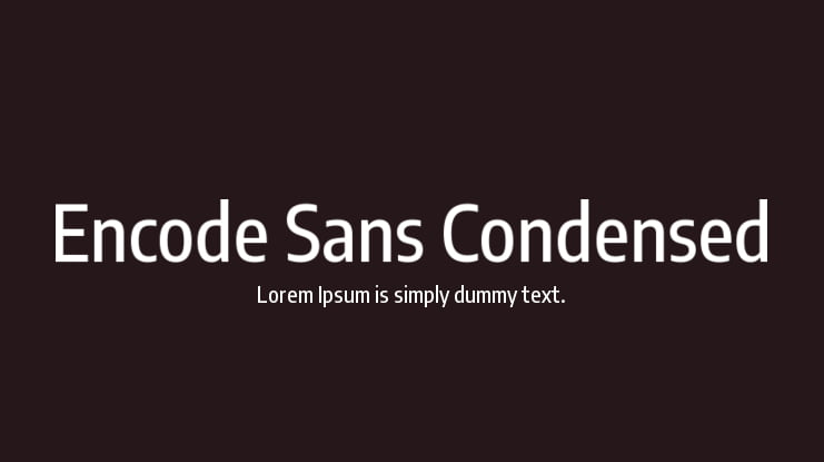 Encode Sans Condensed Font Family