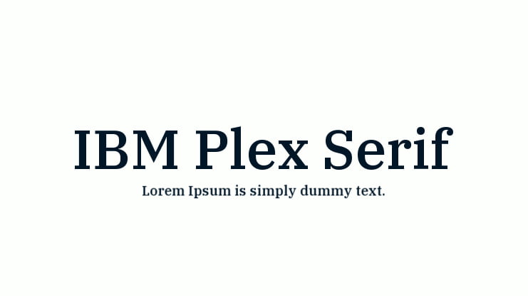IBM Plex Serif Font Family