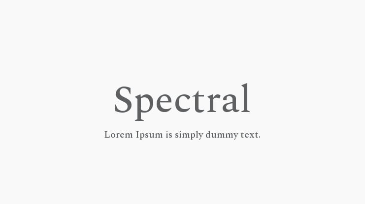 Spectral Font Family