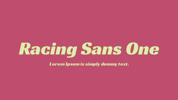Racing Sans One Font