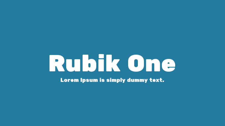 Rubik One Font