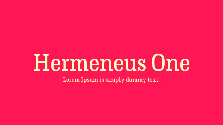 Hermeneus One Font