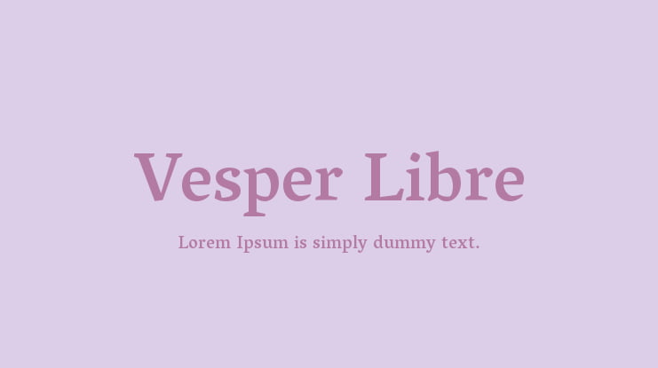Vesper Libre Font Family