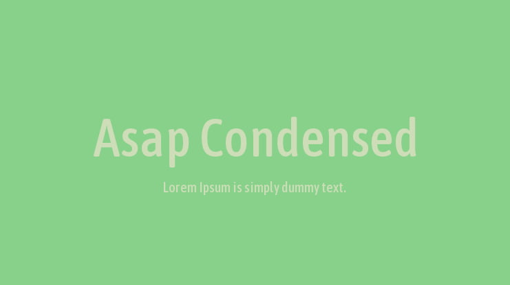 Asap Condensed Font Family
