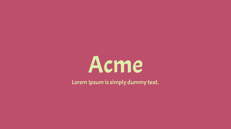 Acme Font