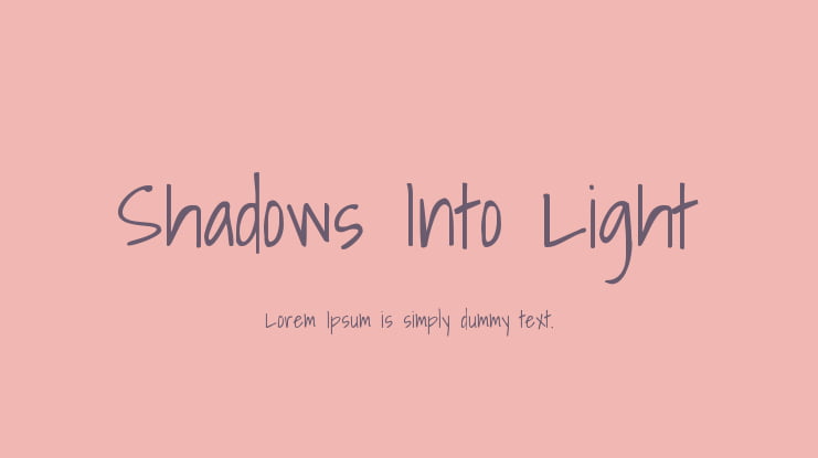 Shadows Into Light Font