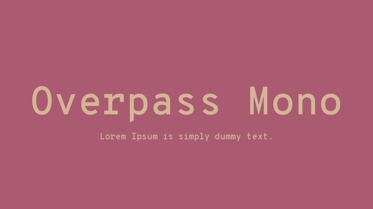 Overpass Mono Font Family