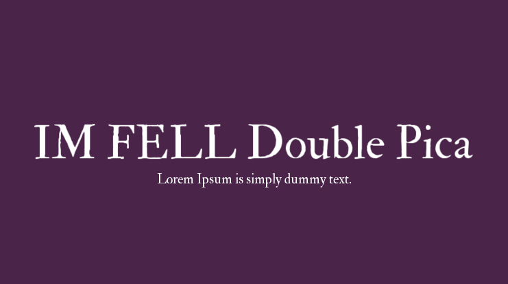 IM FELL Double Pica Font Family